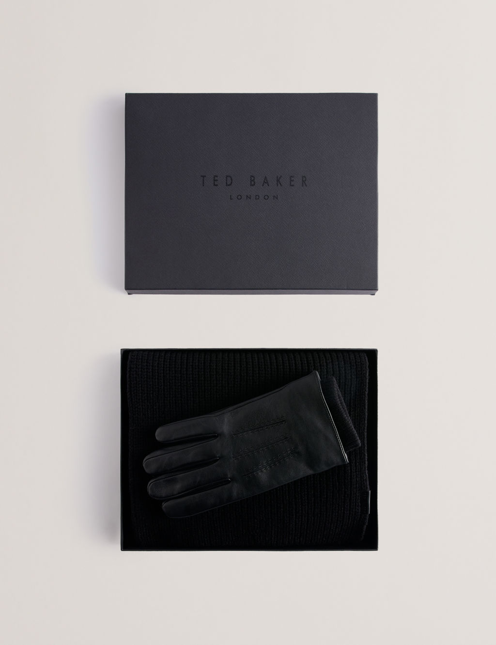 Ted Baker Masonns Scarf And Glove Gift Set - S-M - Black, Black