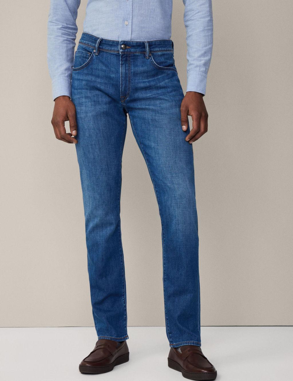 Hackett Slim Fit Pure Cotton Jeans - 32REG - Blue, Blue
