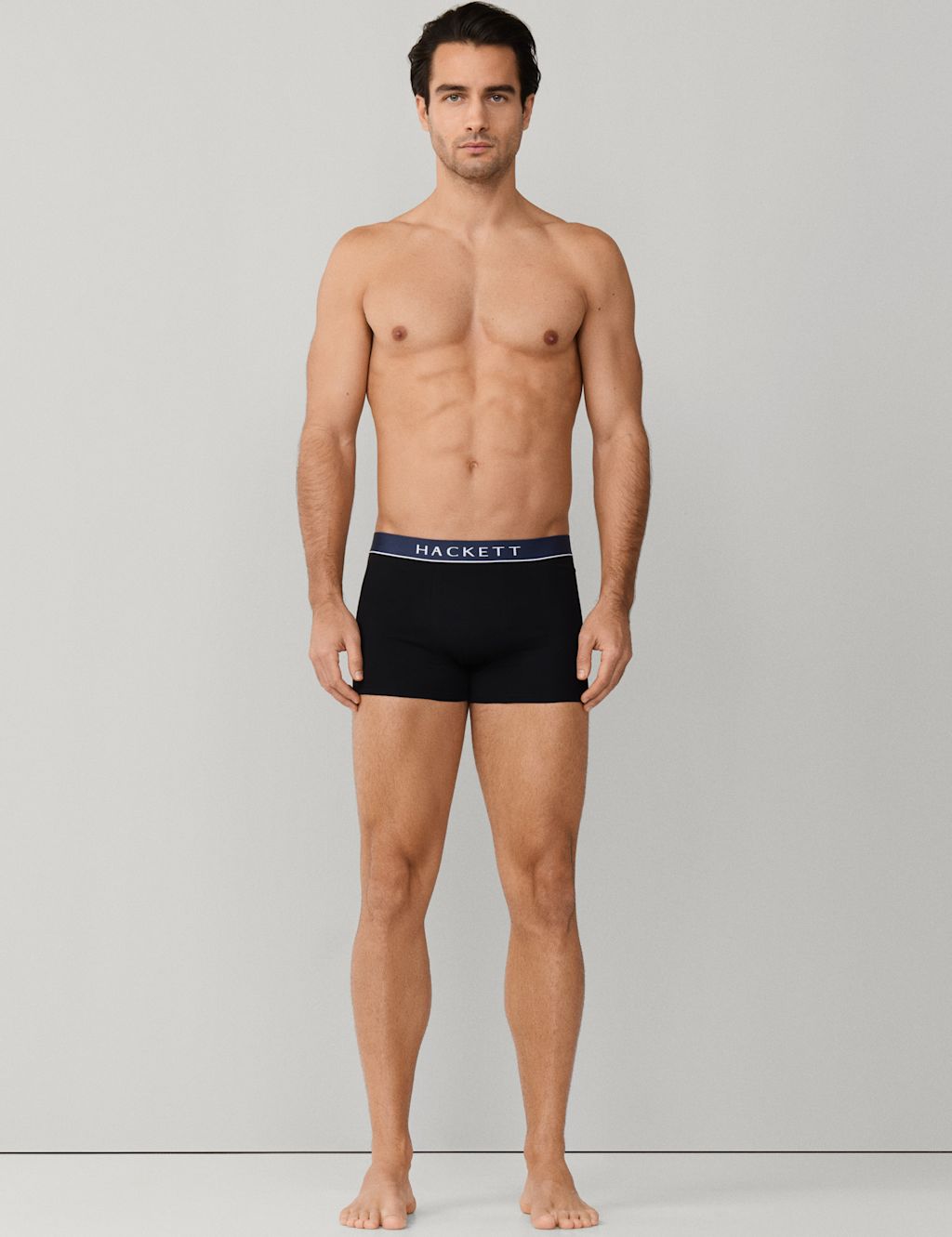 Hackett 3 Pack Cotton Rich Trunks - 2XL - Black, Black
