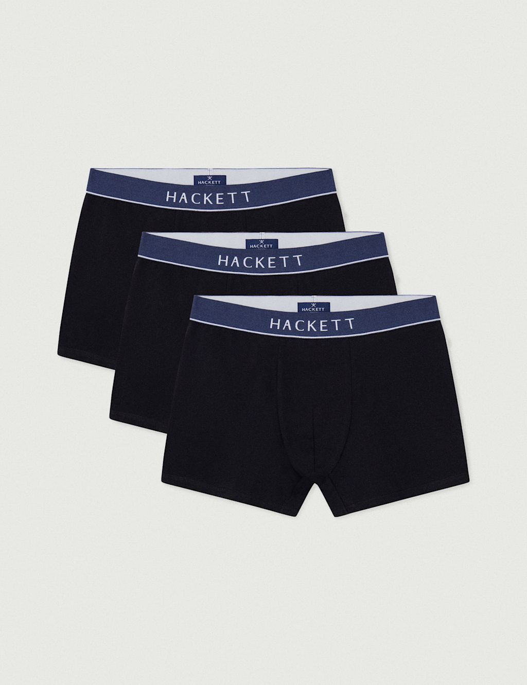 Hackett 3pk Cotton Rich Trunks - M - Black, Black
