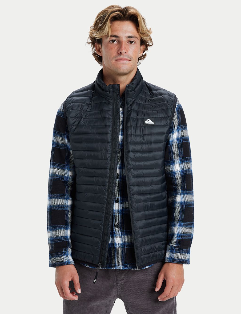 Quiksilver Padded Funnel Neck Gilet - Black, Black