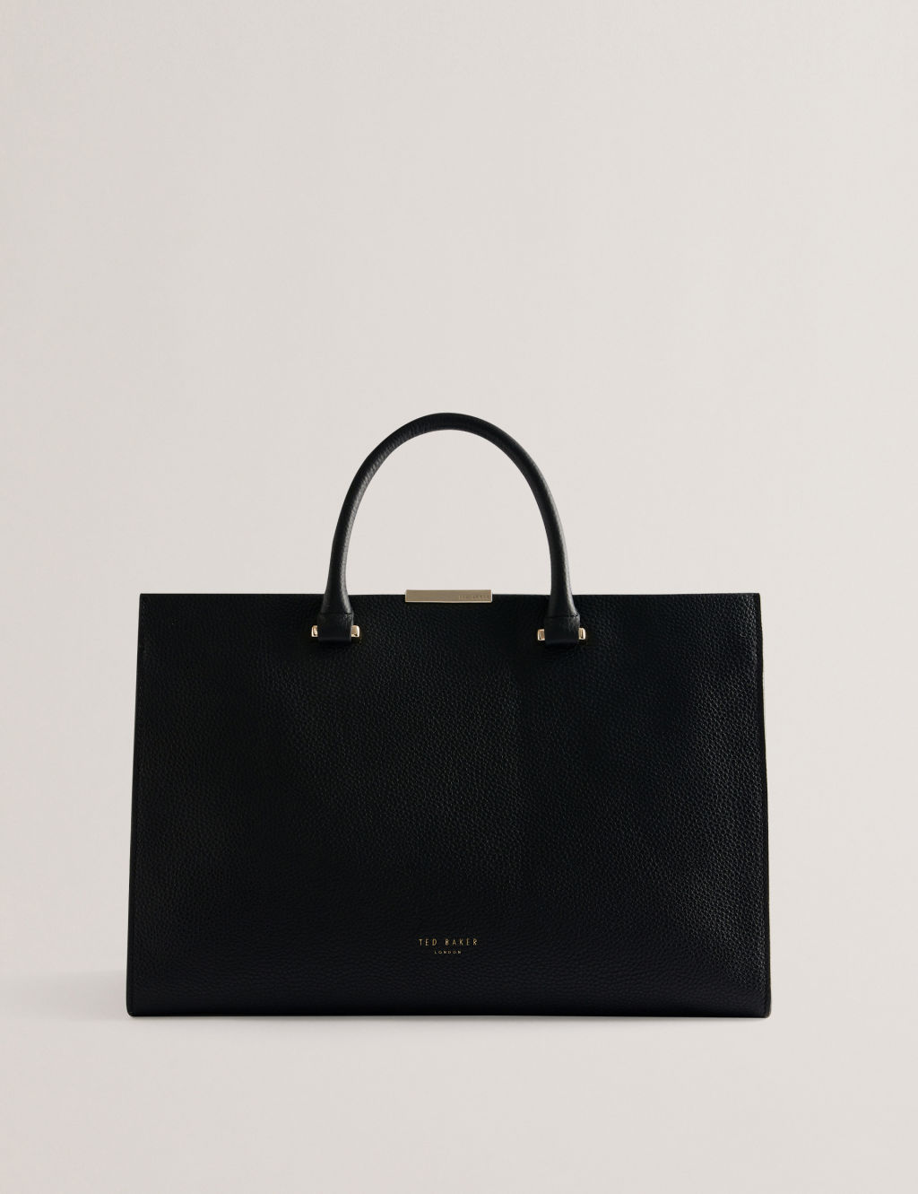 Ted Baker Leather Top Handle Tote Bag - 1SIZE - Black, Black
