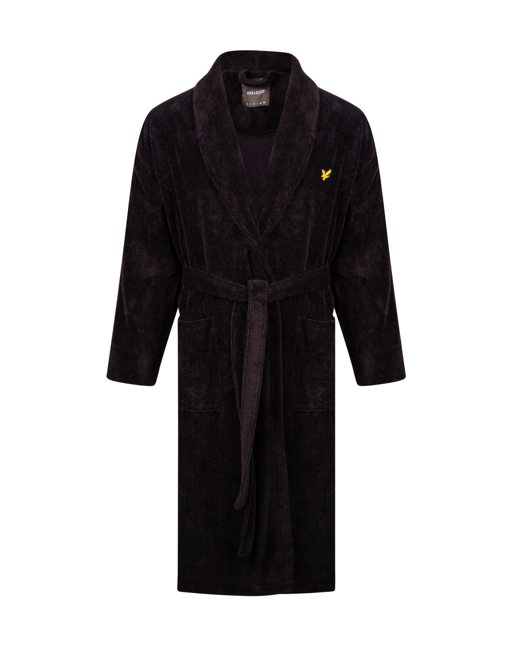 Lyle & Scott Cotton Blend Dressing Gown - Black, Black