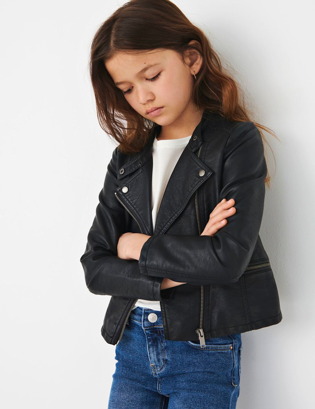 Kids Only Biker Jacket (8-14 Yrs) - 9y - Black, Black
