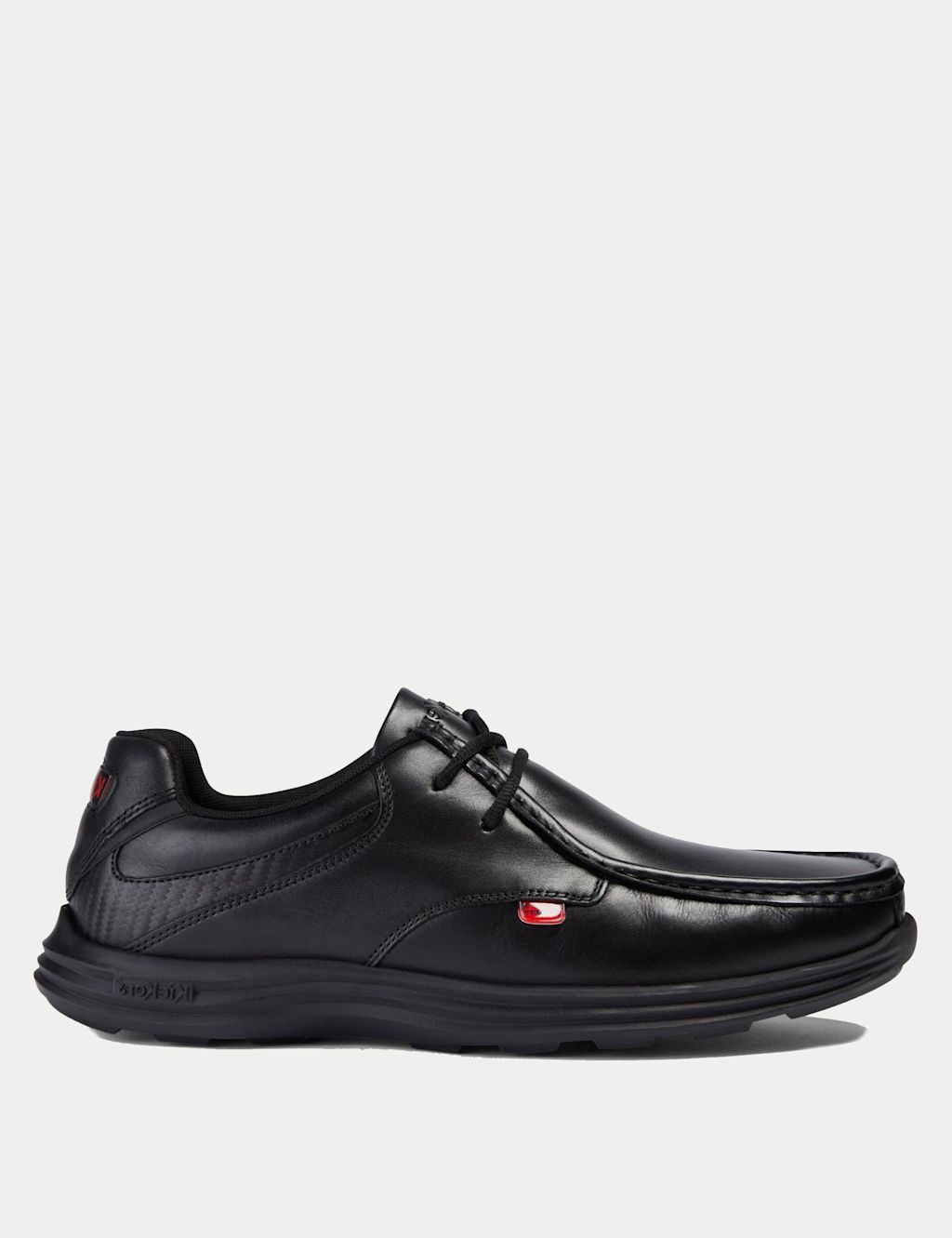 Kickers Leather Moccasin Shoes - 10 - Black, Black
