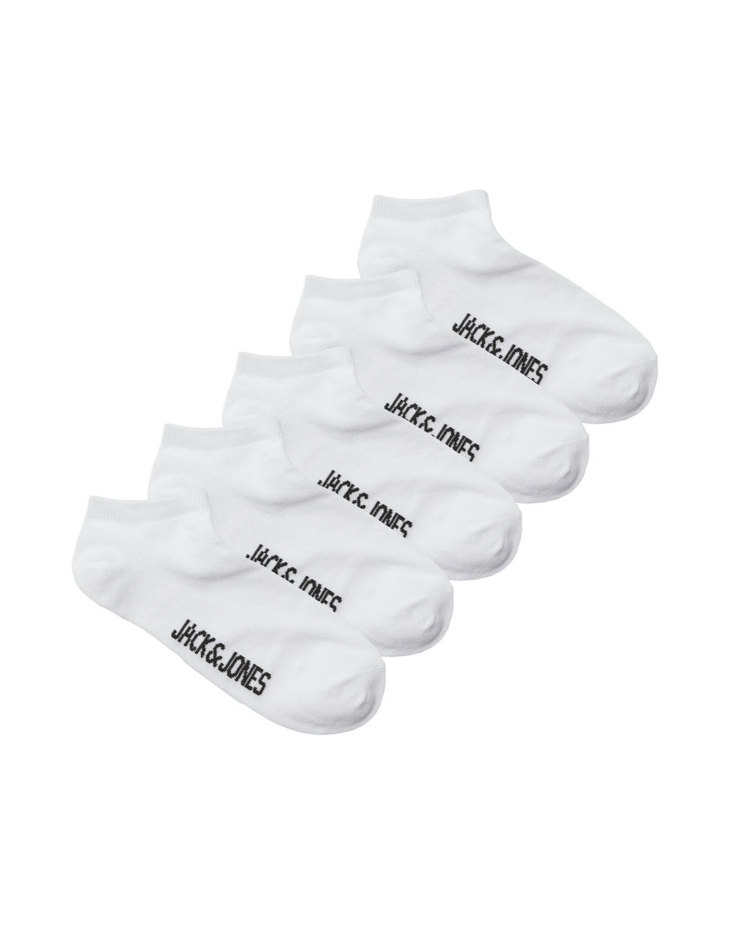 JACK & JONES JUNIOR 5pk Cotton Rich Ankle Socks - 5-9 - White, White