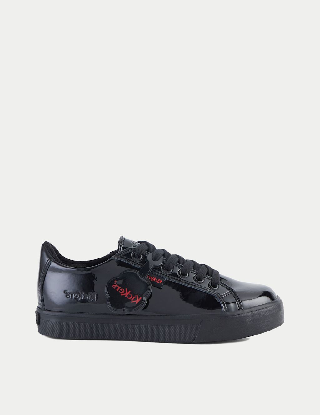 Kickers Kids Patent Lace School Shoes (12½ Small - 2½ Large) - 12.5S - Black, Black