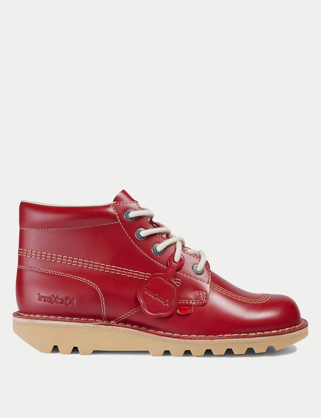 Kickers Leather Casual Boots - 10.5STD - Red, Red