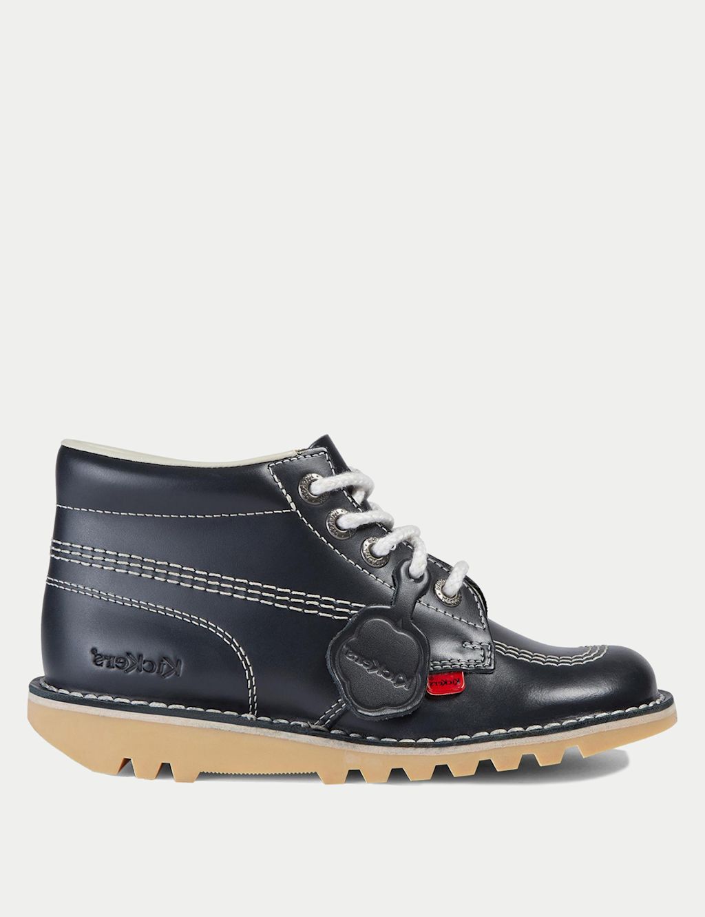 Kickers Leather Chunky Lace Up Ankle Boots - 6.5STD - Dark Blue, Dark Blue