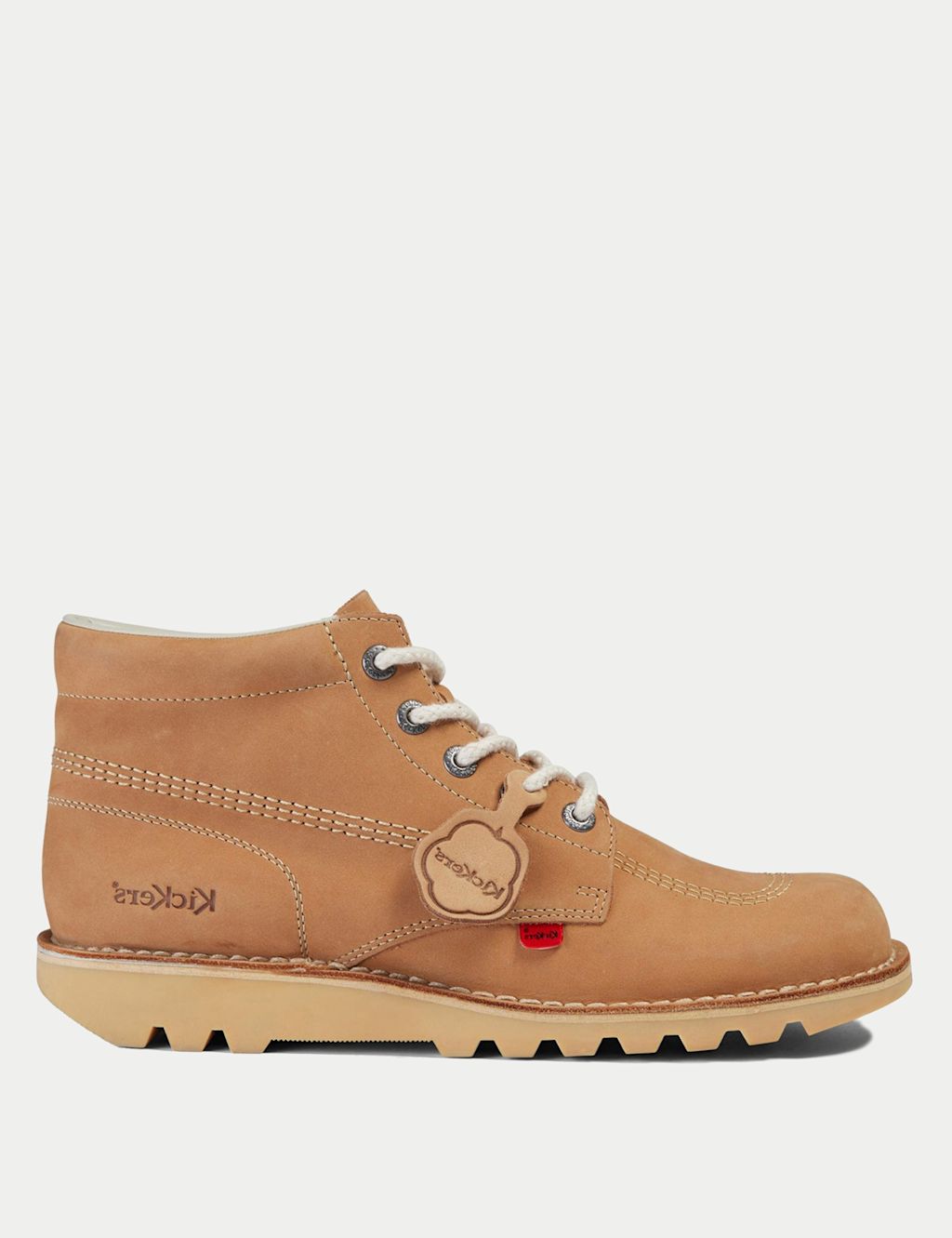 Kickers Leather Chunky Lace Up Ankle Boots - 8STD - Tan, Tan