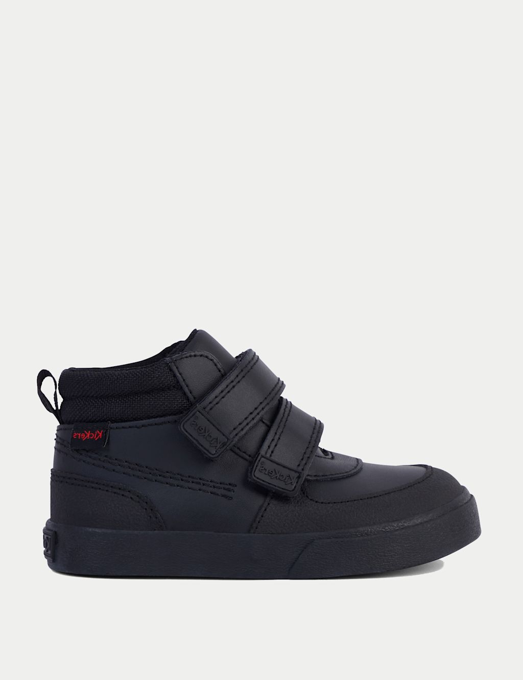 Kickers Kids Leather High Top School Shoes (7 Small - 12 Small) - 8 S - Black, Black