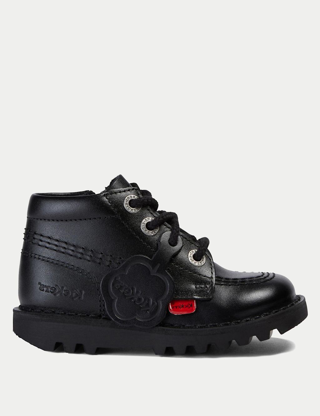 Kickers Kids Leather School Shoes - 11 S - Black, Black