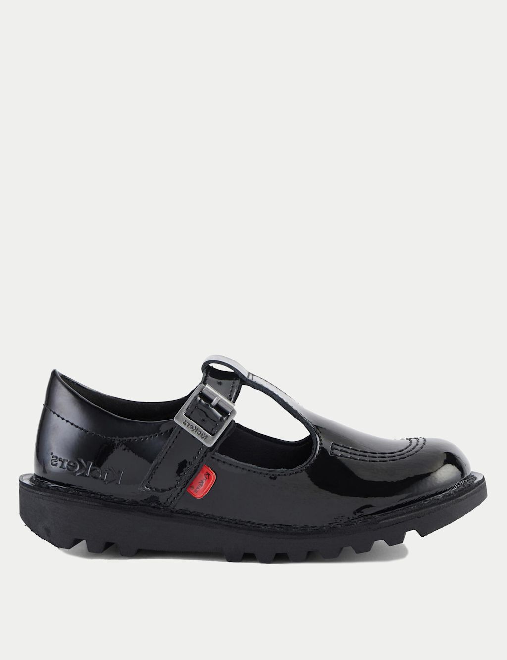 Kickers Kids Core Patent Leather School Shoes - 12.5S - Black Patent, Black Patent