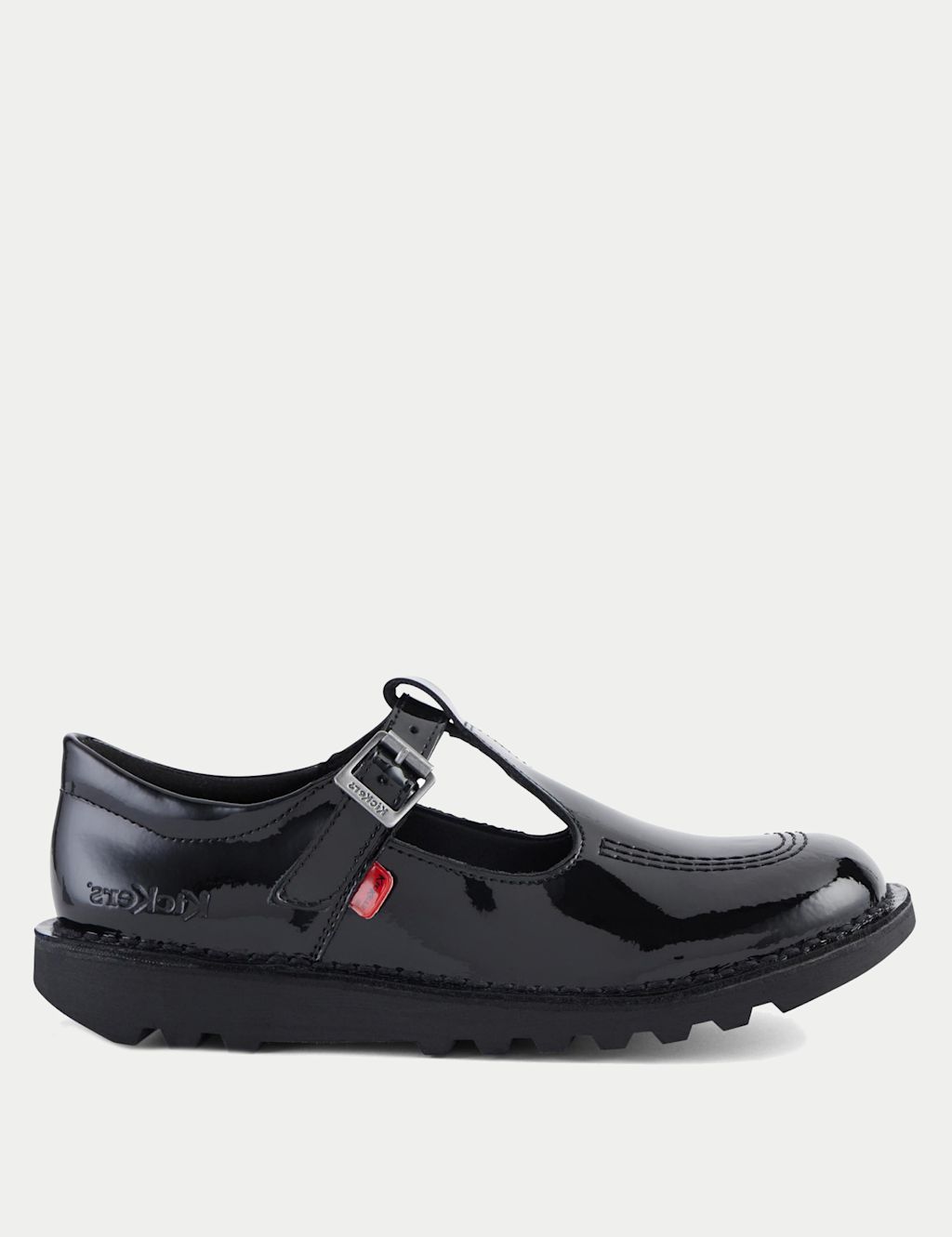 Kickers Kids Patent School Shoes - 4 - Black Patent, Black Patent