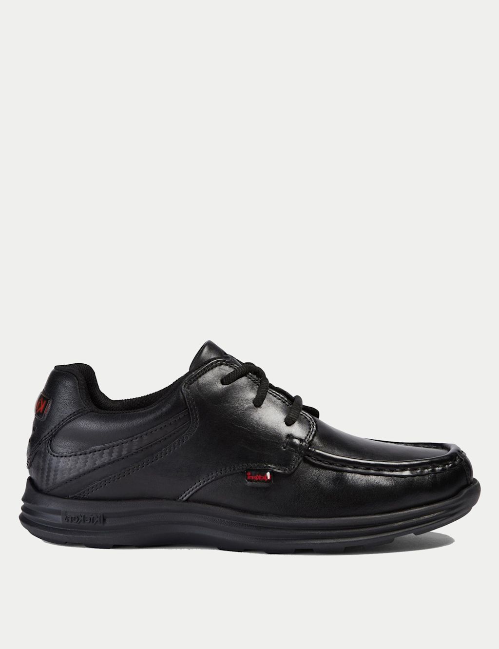 Kickers Kids Leather Lace School Shoes - 3 - Black, Black