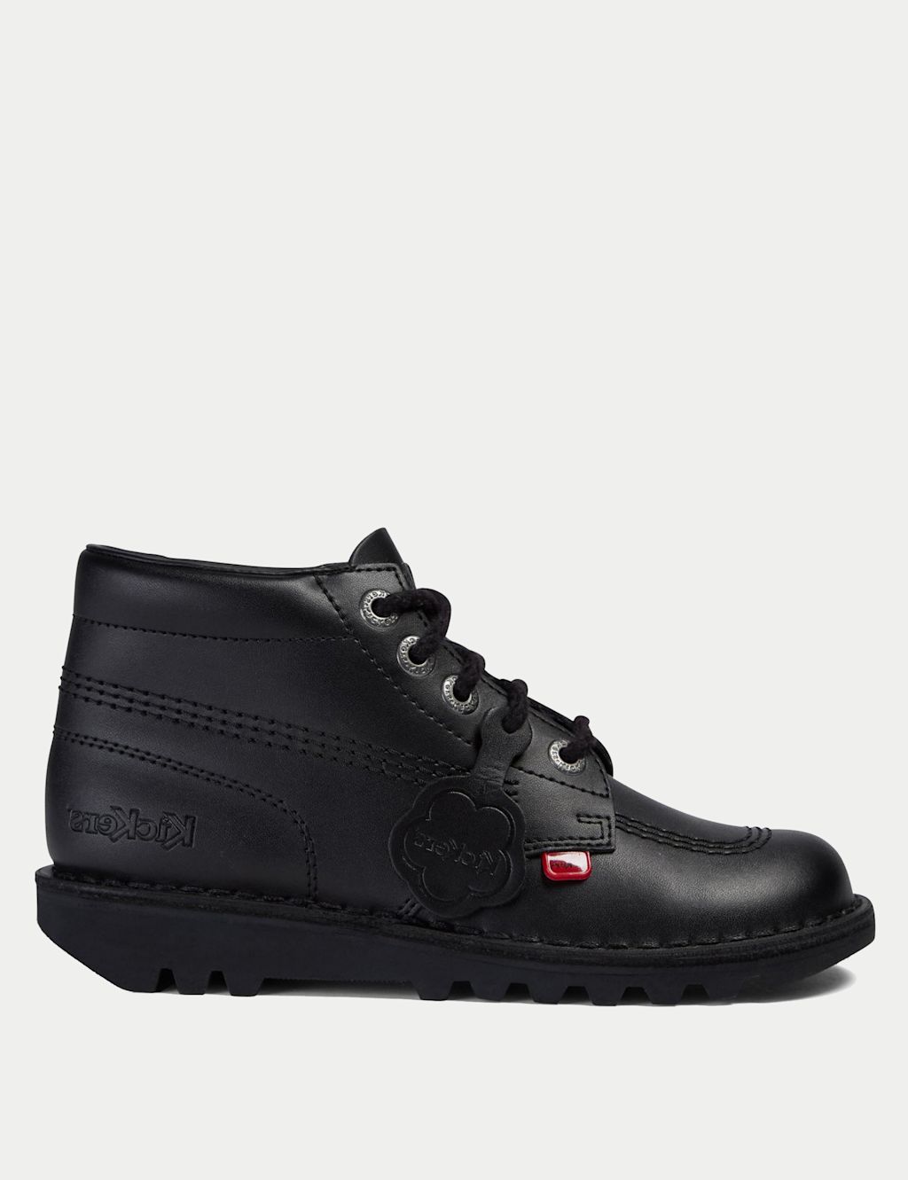 Kickers Kids Leather High Top School Shoes - 3 - Black, Black