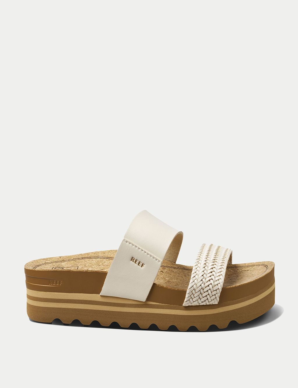 REEF Cushion Vista Hi Flatform Sliders - 6 - Cream, Cream