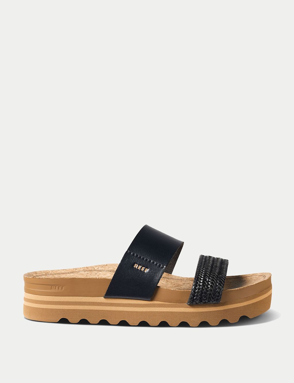 REEF Cushion Vista Hi Flatform Sliders - 7 - Black, Black