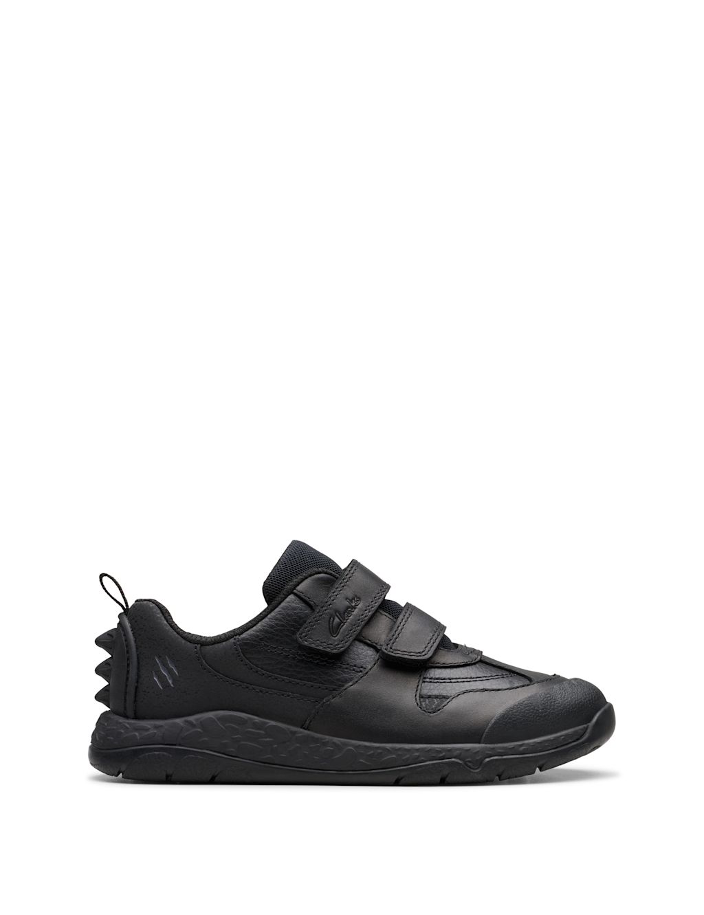 Clarks Kids Leather Riptape Trainers (7 Small - 2.5 Large) - 1 - Black, Black