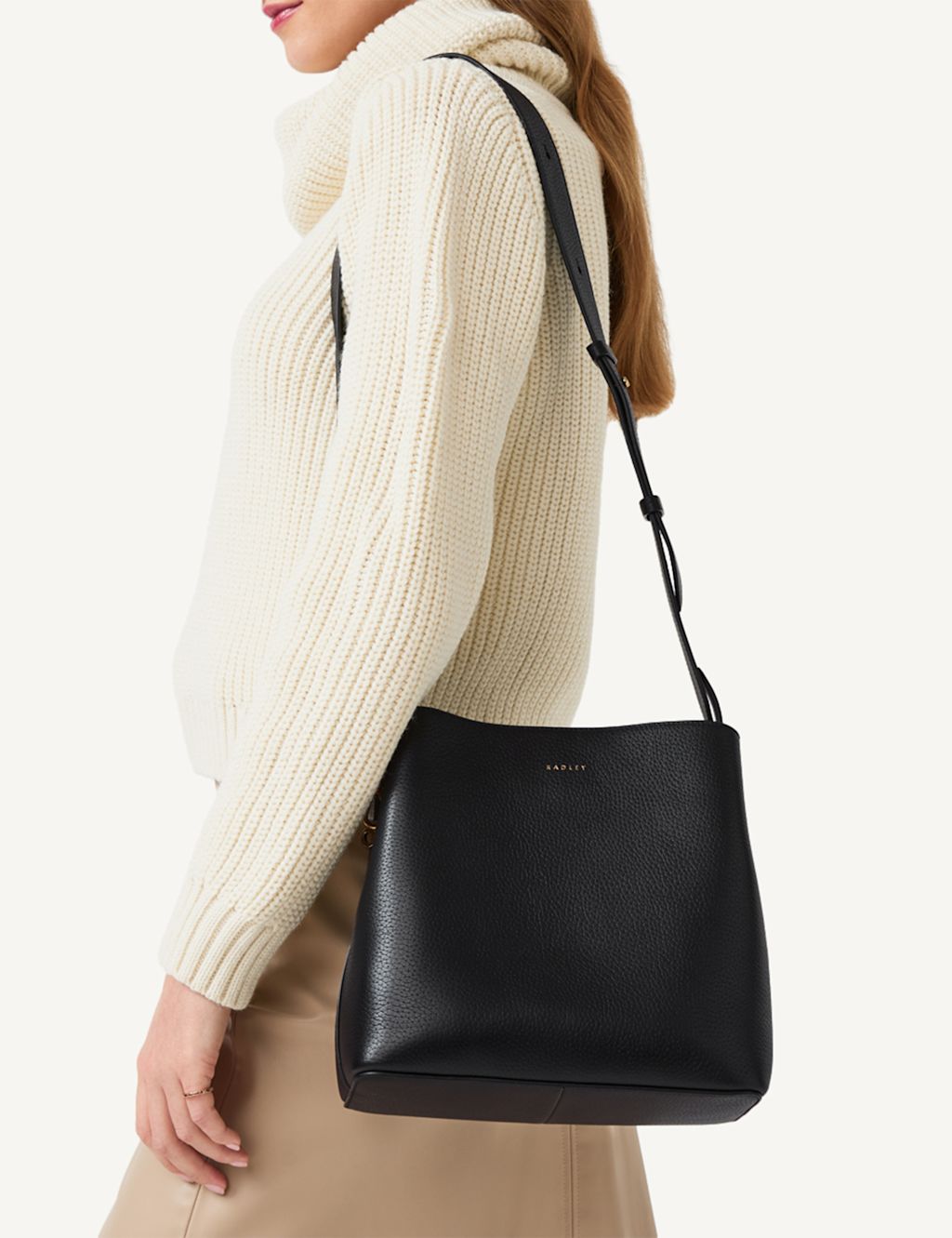 Radley Dukes Place Icon Leather Cross Body Bag - 1SIZE - Black, Black