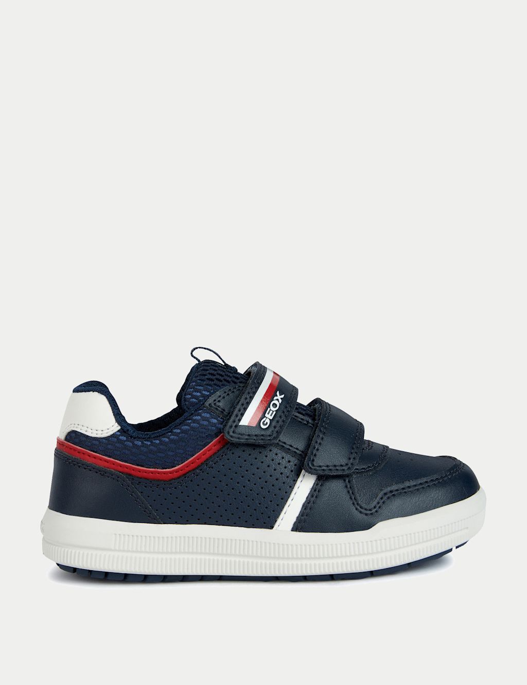 Geox Kids Leather Riptape Trainers (7 Small - 12.5 Small) - 7.5 S - Navy Mix, Navy Mix