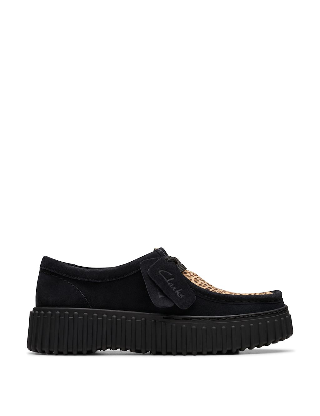 Clarks Torhill Bee Animal Print Flatform Shoes - 4.5 - Black Mix, Black Mix