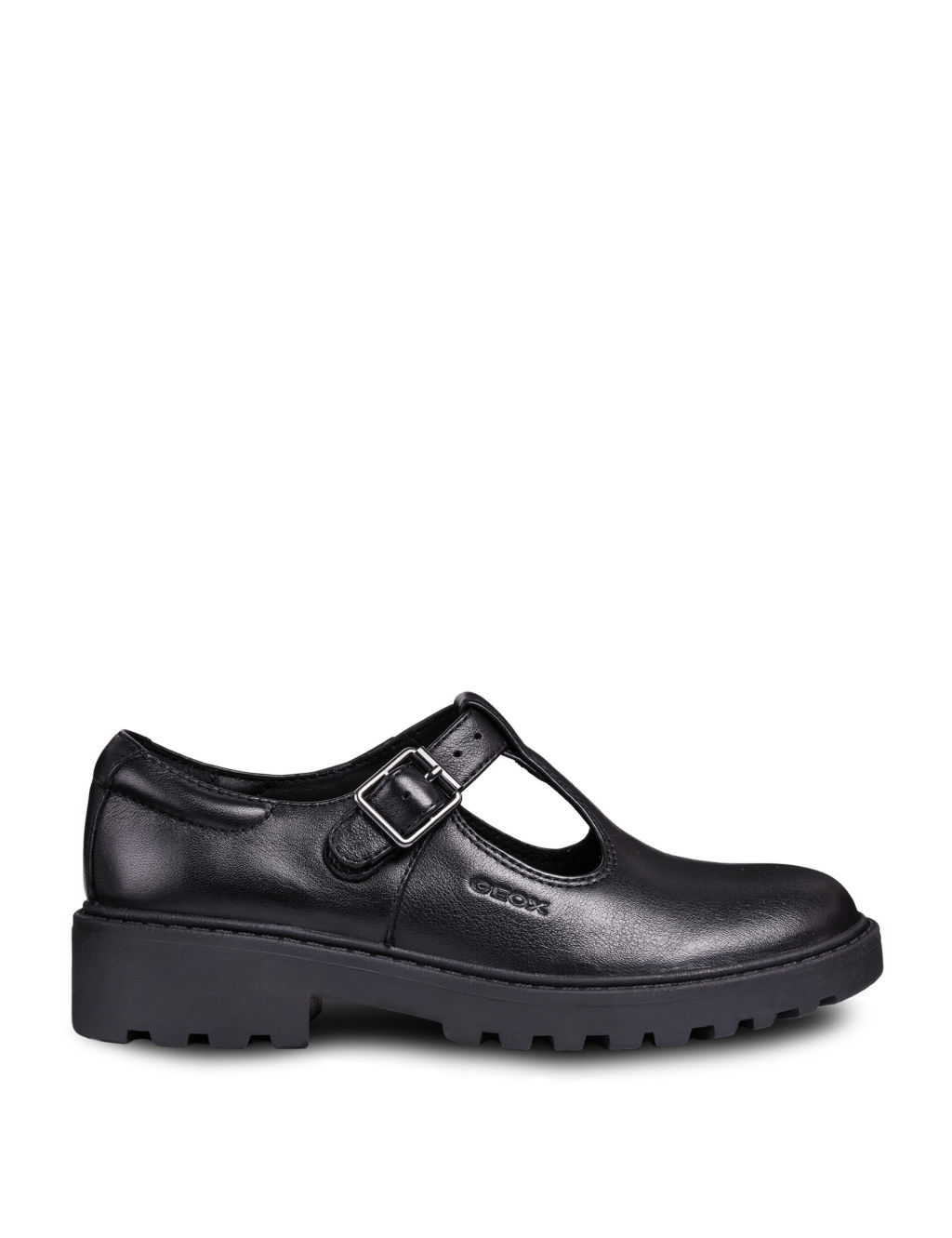 Geox Kids Leather T-Bar School Shoes (13 Small - 6 Large) - 1 L - Black, Black