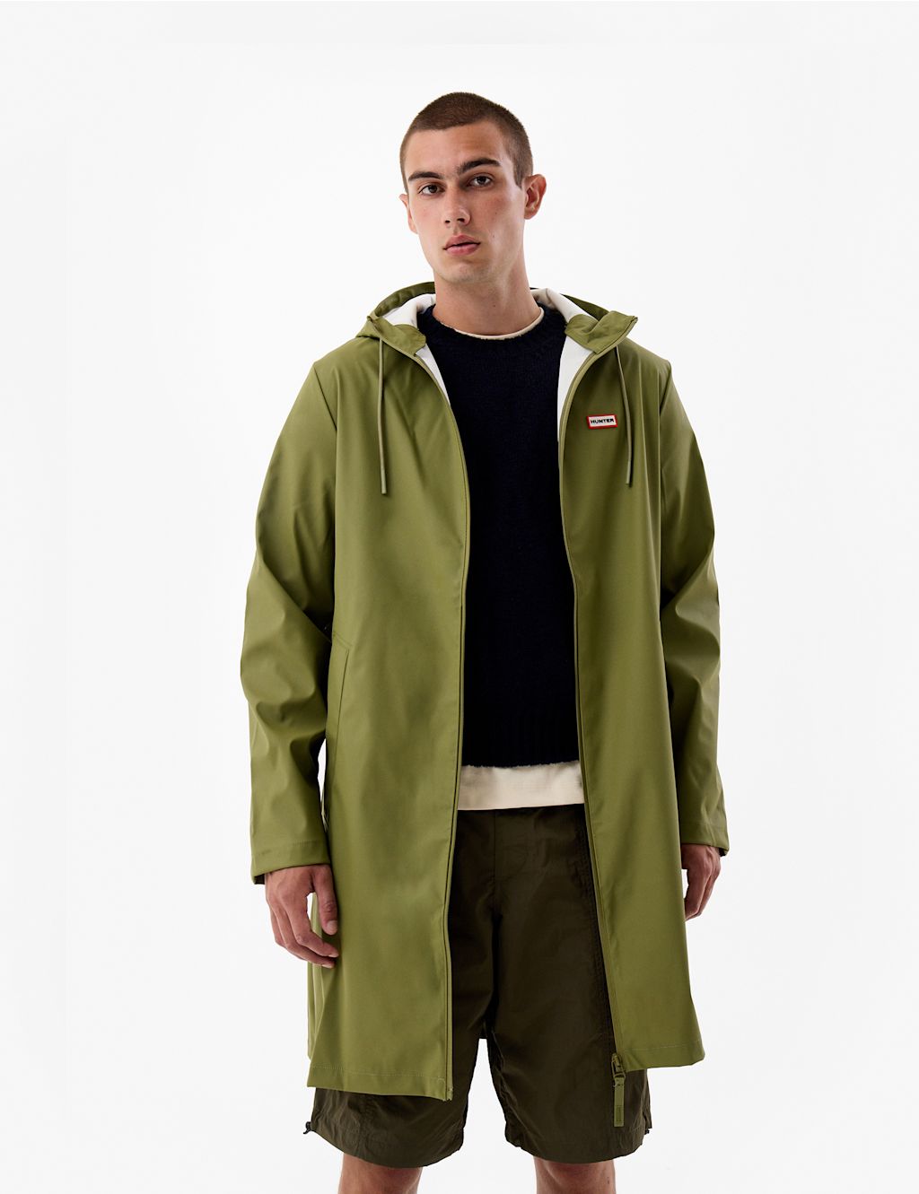 Hunter Hooded Raincoat - XL - Green, Green