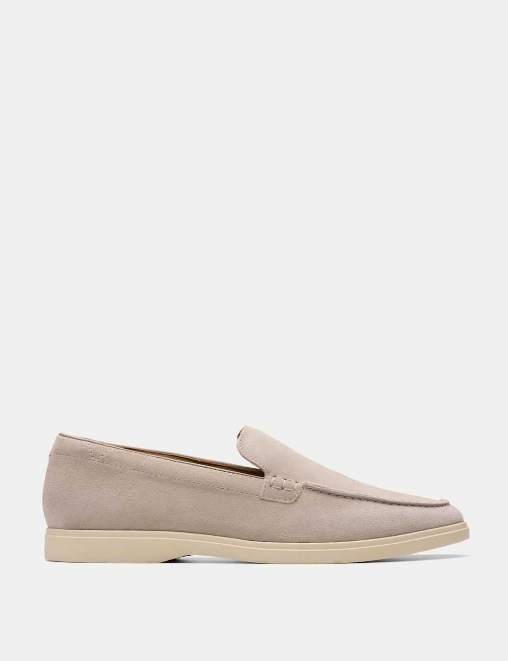 Clarks Suede Slip-On Loafers - 7 - Grey, Grey