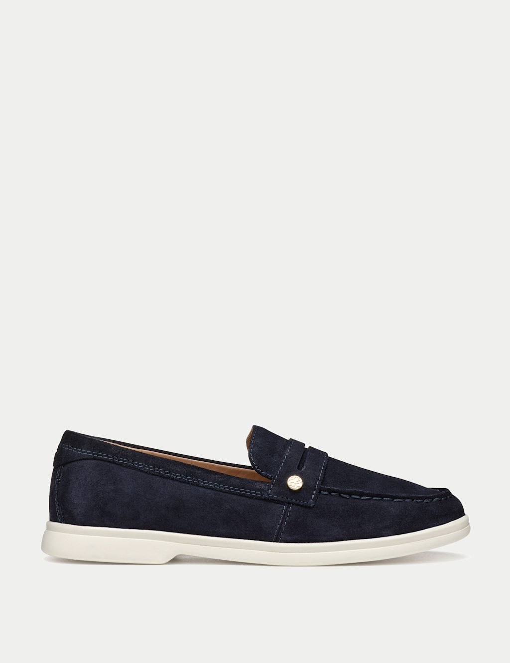 Geox Suede Platform Loafers - 3 - Navy, Navy