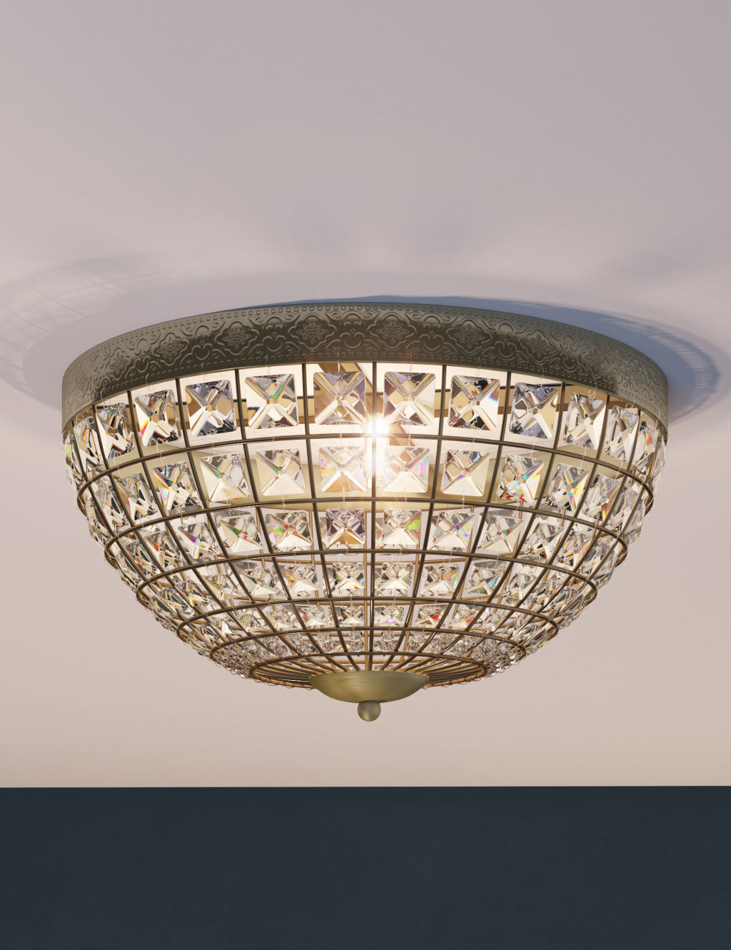 Gem Ball Flush Ceiling Light