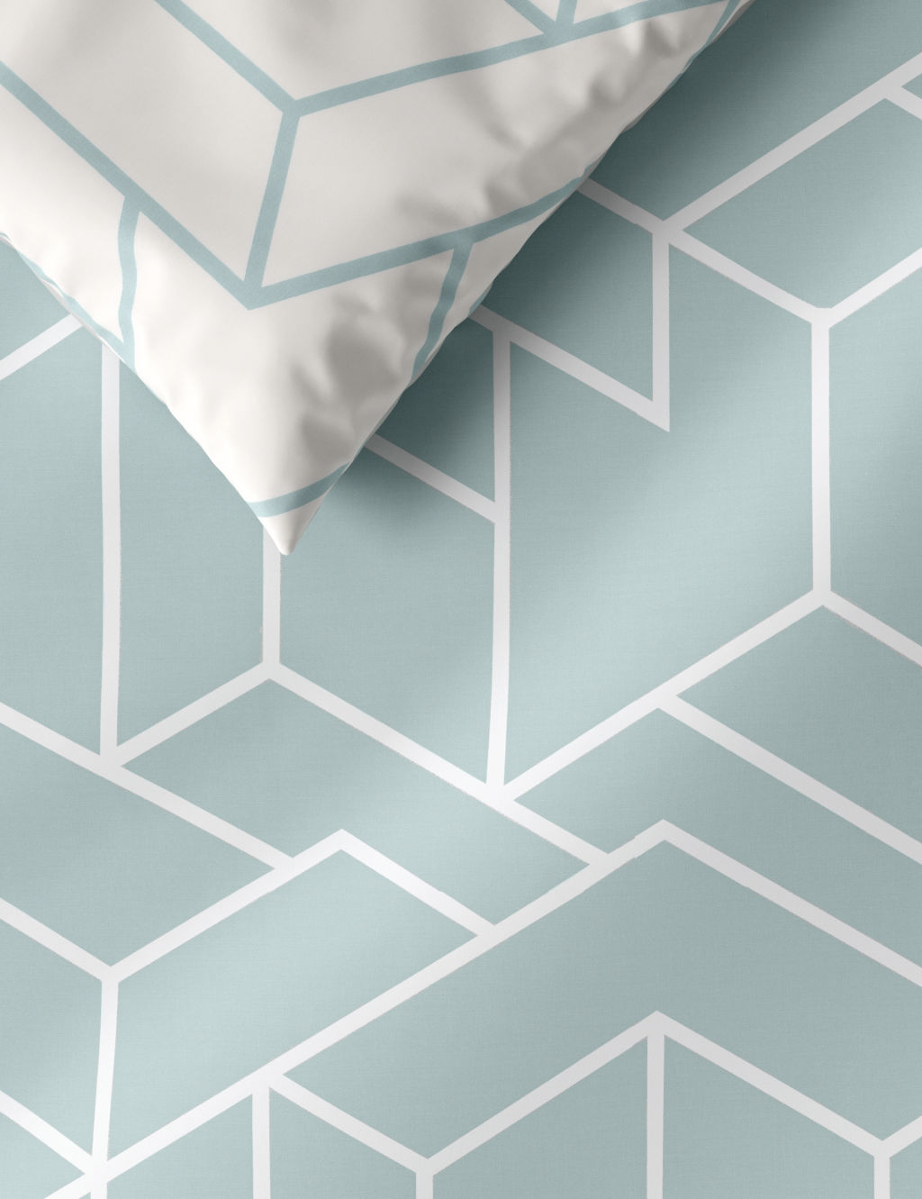 Cotton Blend Geometric Bedding Set 1 of 4