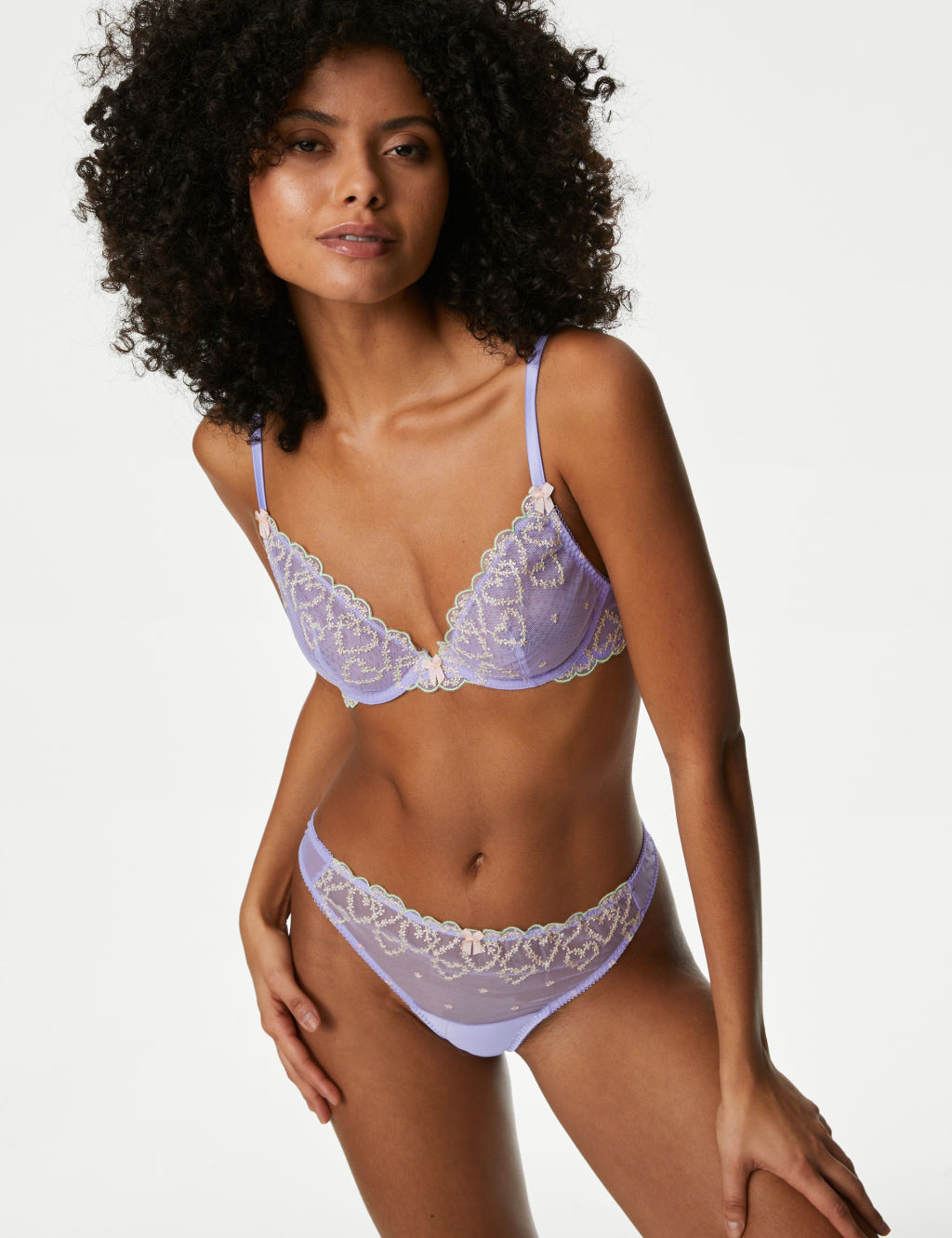 Aletta Embroidery Wired Plunge Bra Set A-E 2 of 6