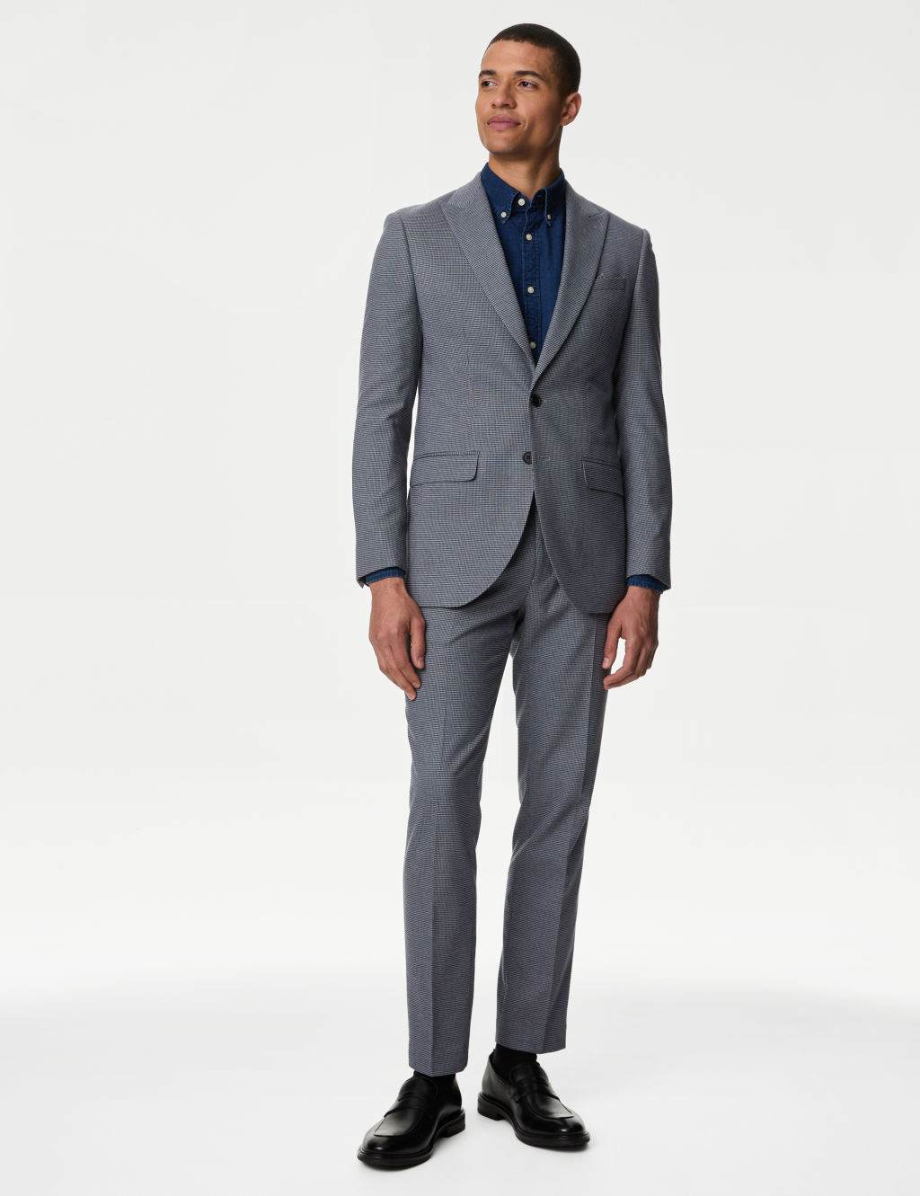 Slim Fit Puppytooth Stretch Suit