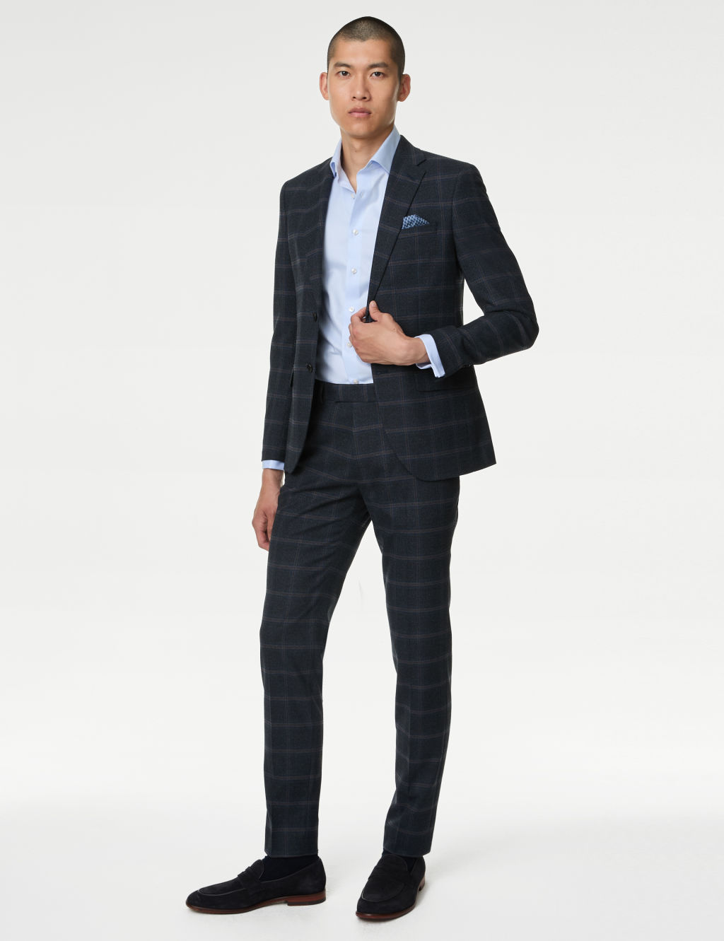 Slim Fit Check Suit