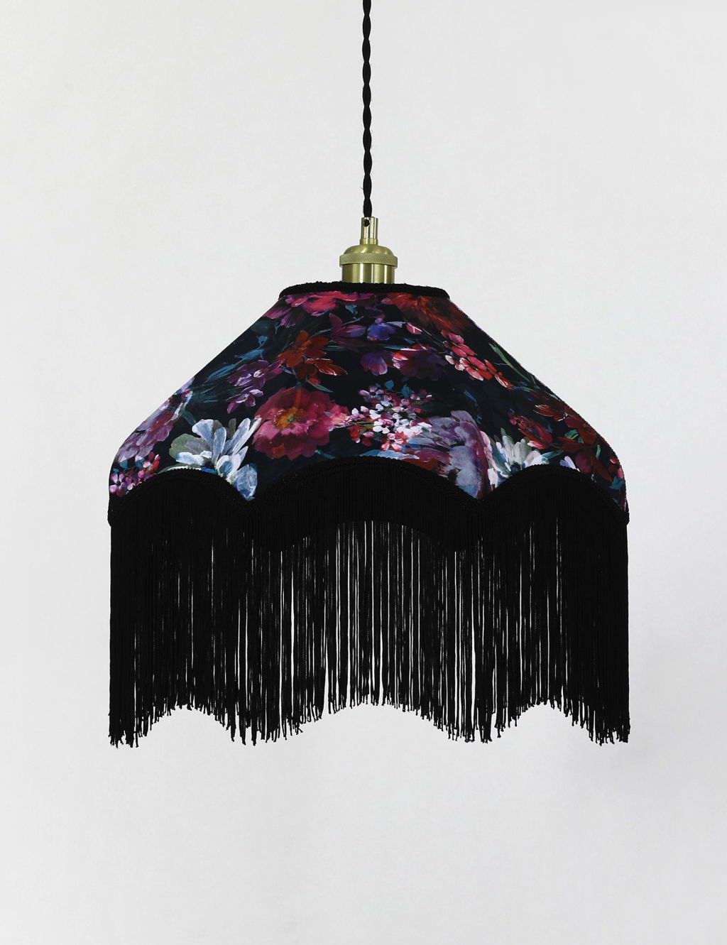 Velvet Floral Print Ceiling Lamp Shade