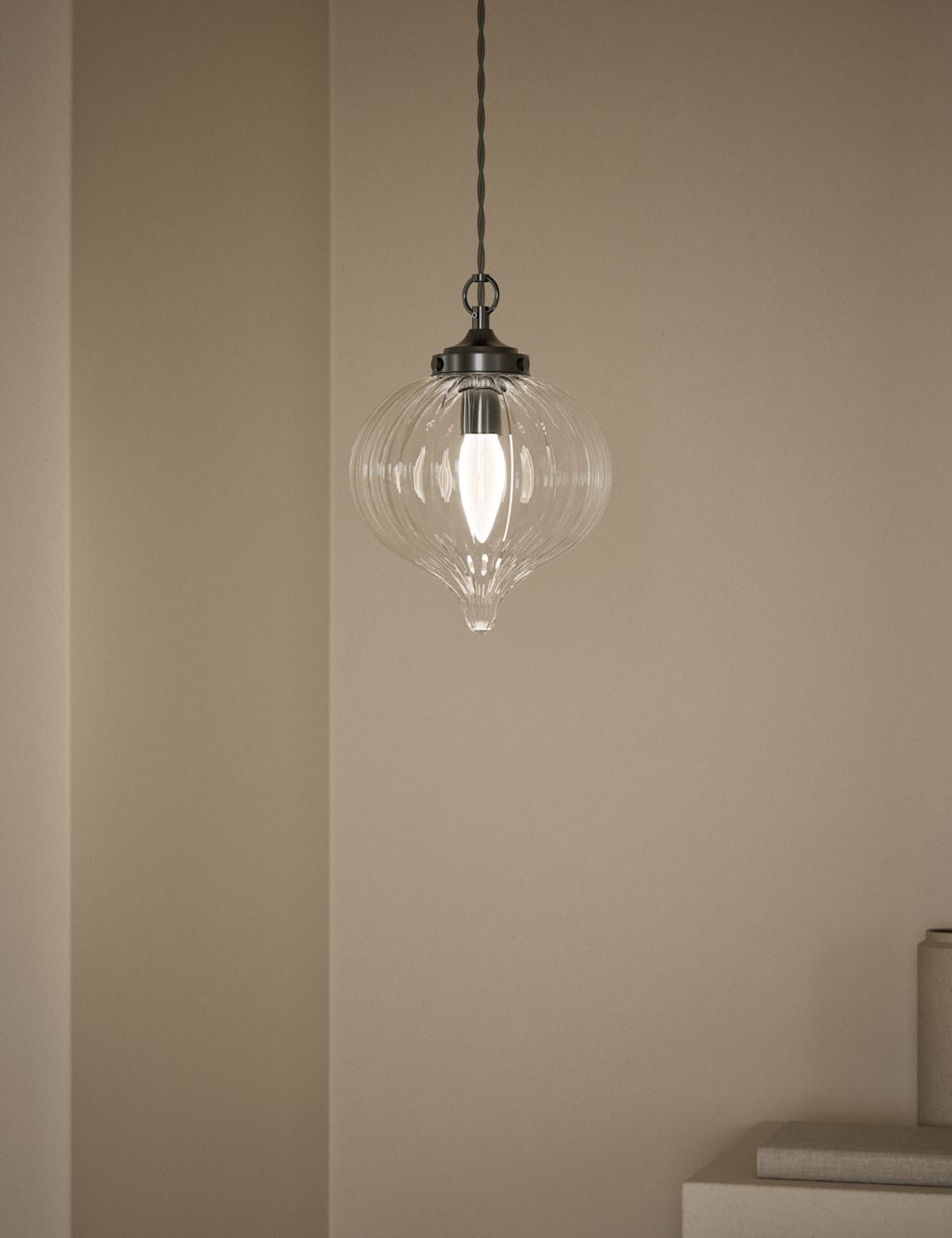 Glass Teardrop Pendant Light