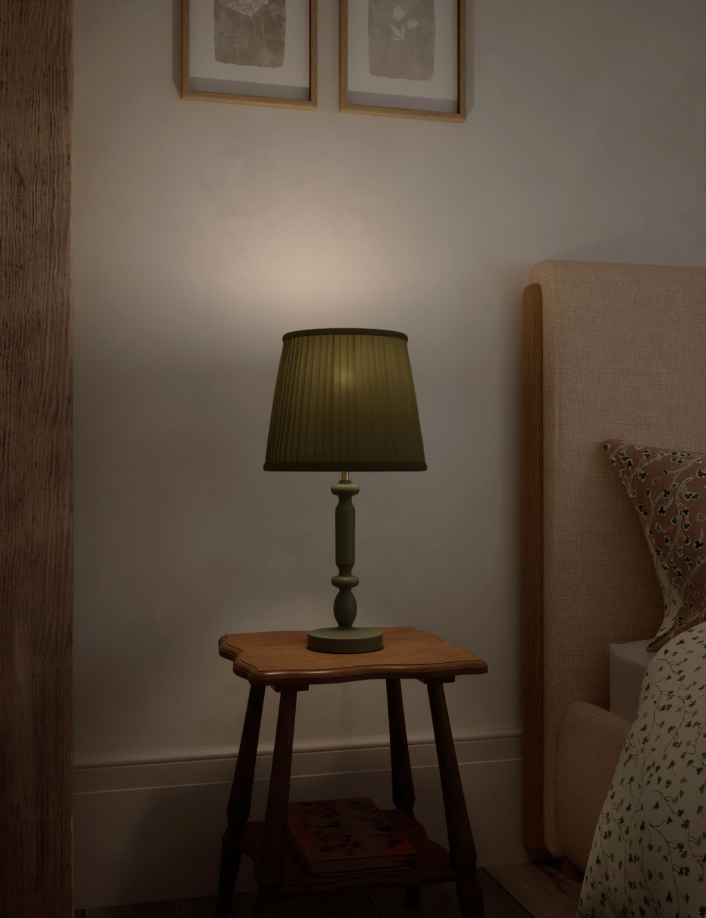 Cleo Wooden Bobbin Table Lamp