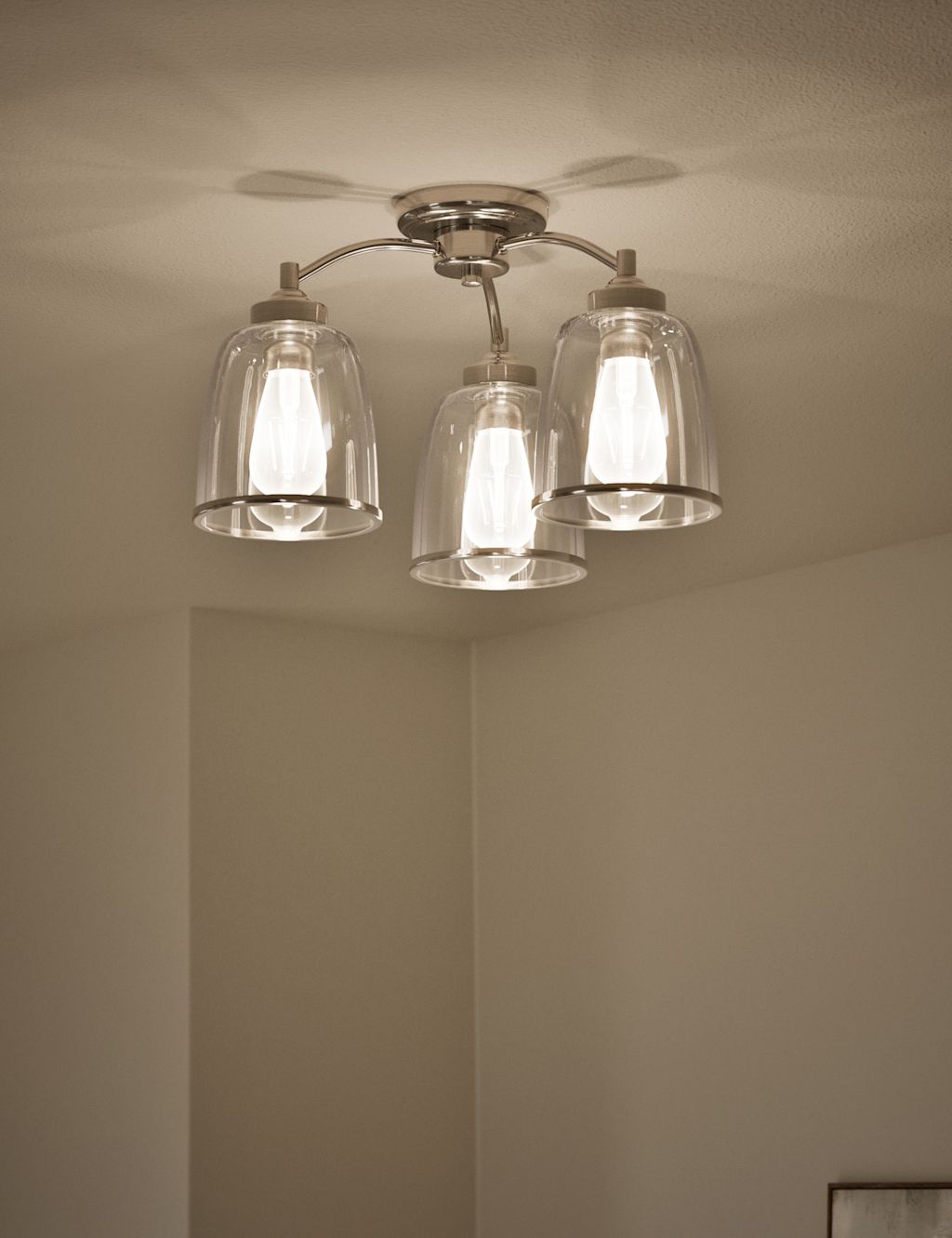 Core Glass & Metal Multi Flush Ceiling Light
