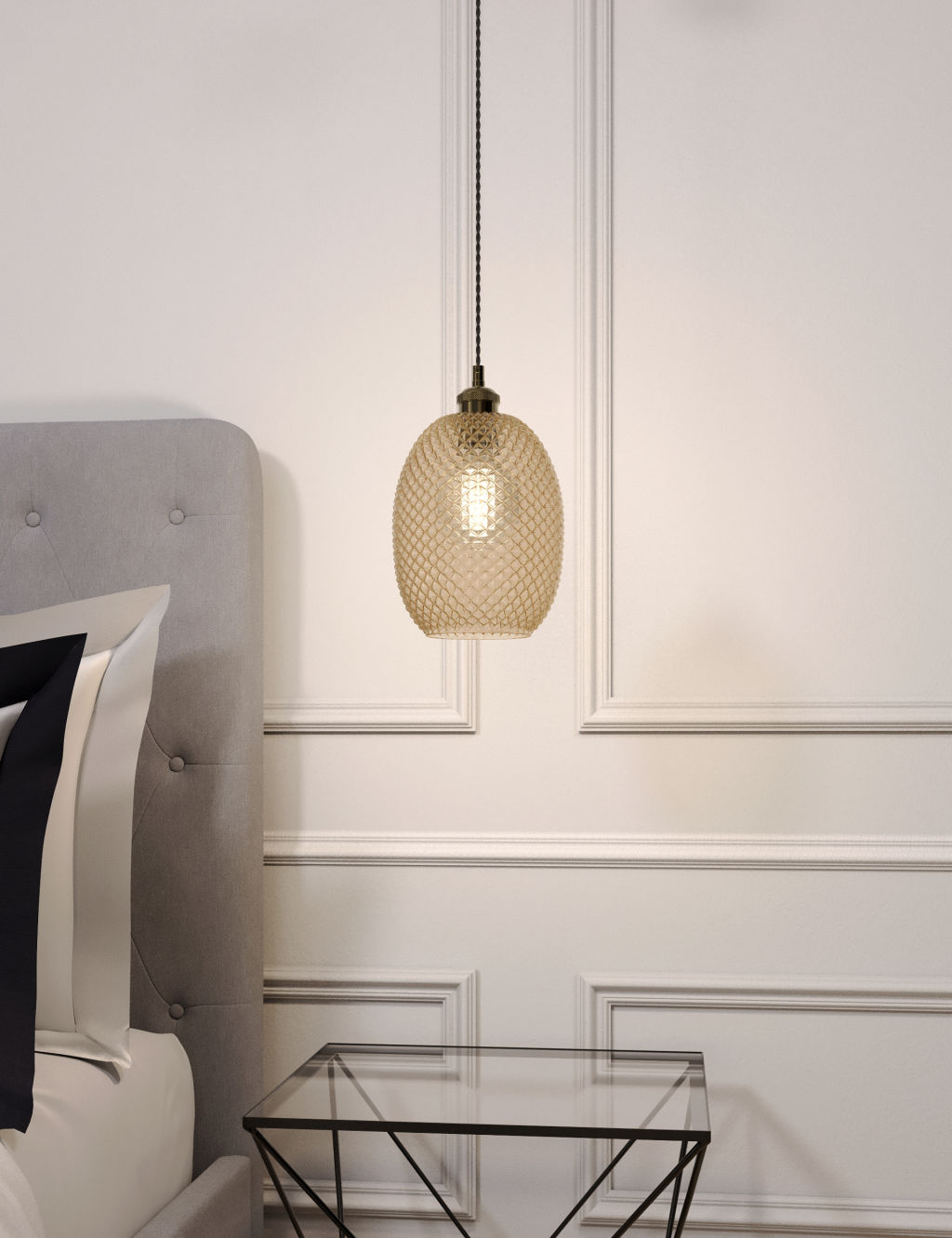 Diamond Pressed Glass Easy Fit Shade