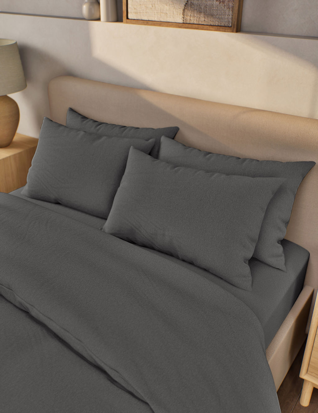 2pk Pure Brushed Cotton Pillowcases M&S Collection M&S