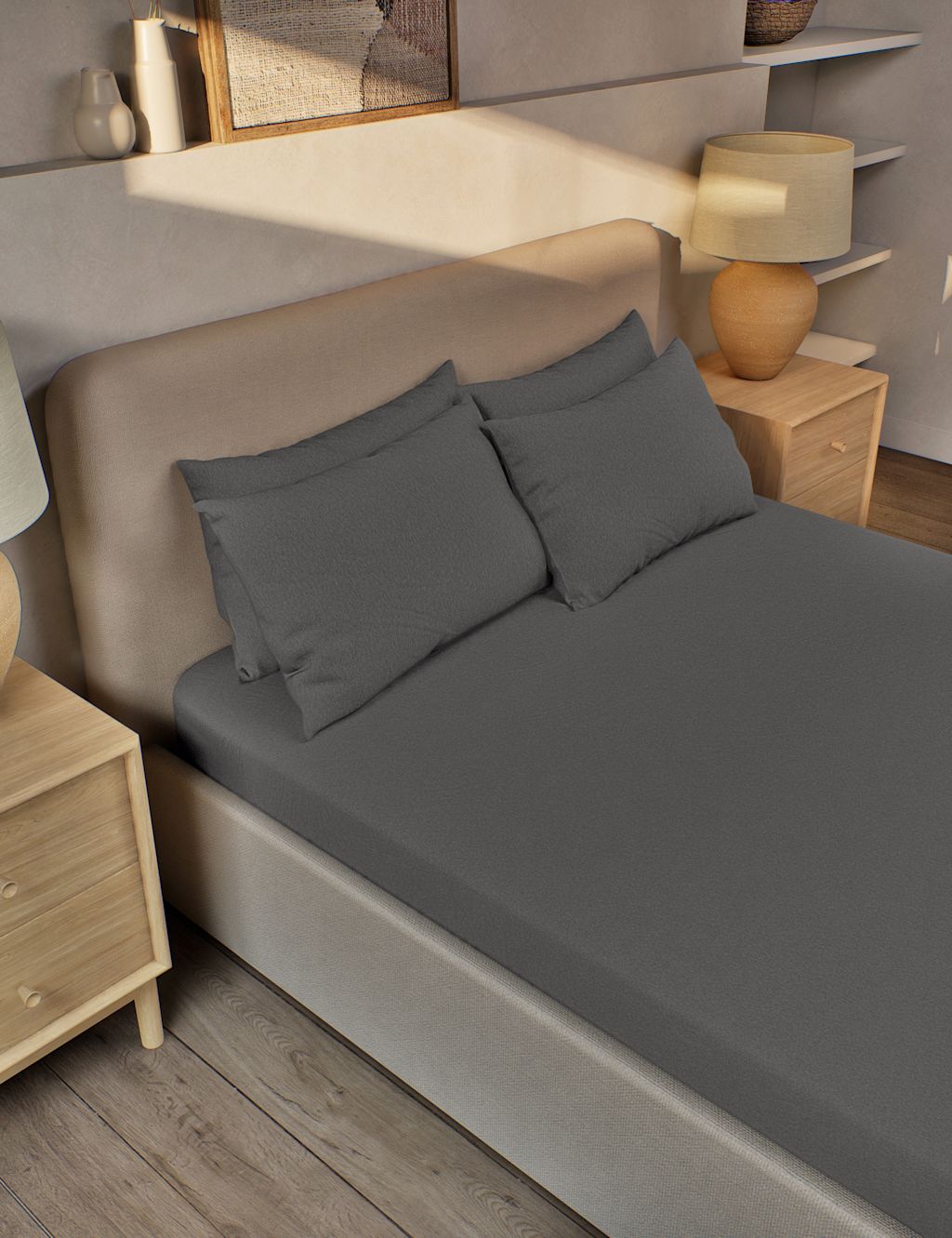 Pure Brushed Cotton Fitted Sheet M&S Collection M&S