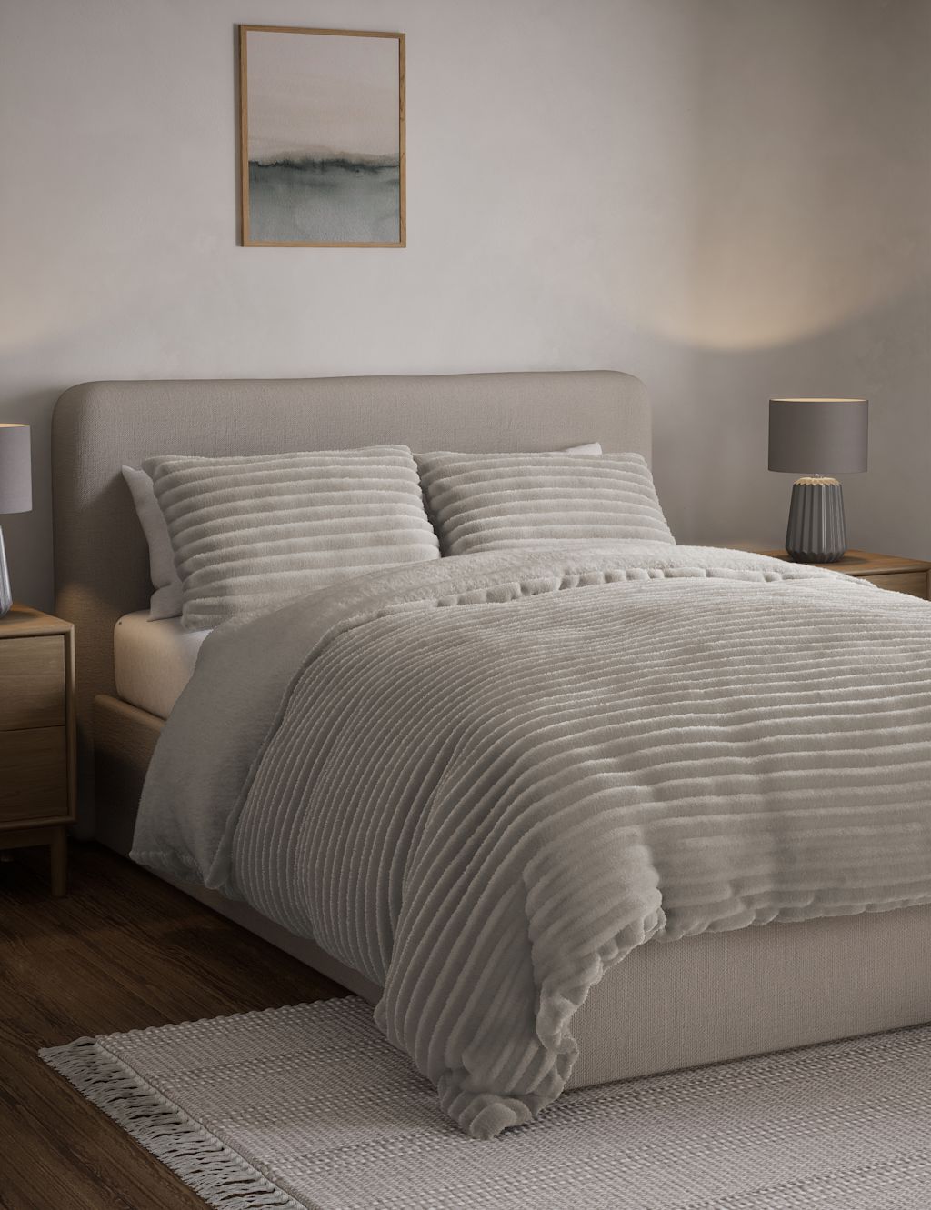 Cloud Fleece Ribbed Bedding Set