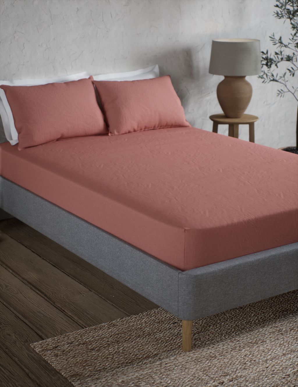 Pure Linen Extra Deep Fitted Sheet M&S Collection M&S