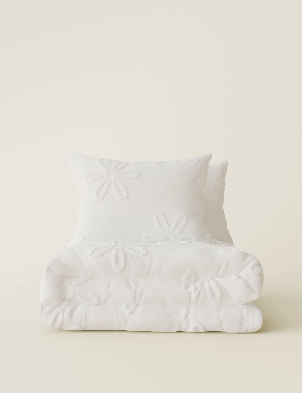 Pure Cotton Tufted Floral Bedding Set 1 of 4