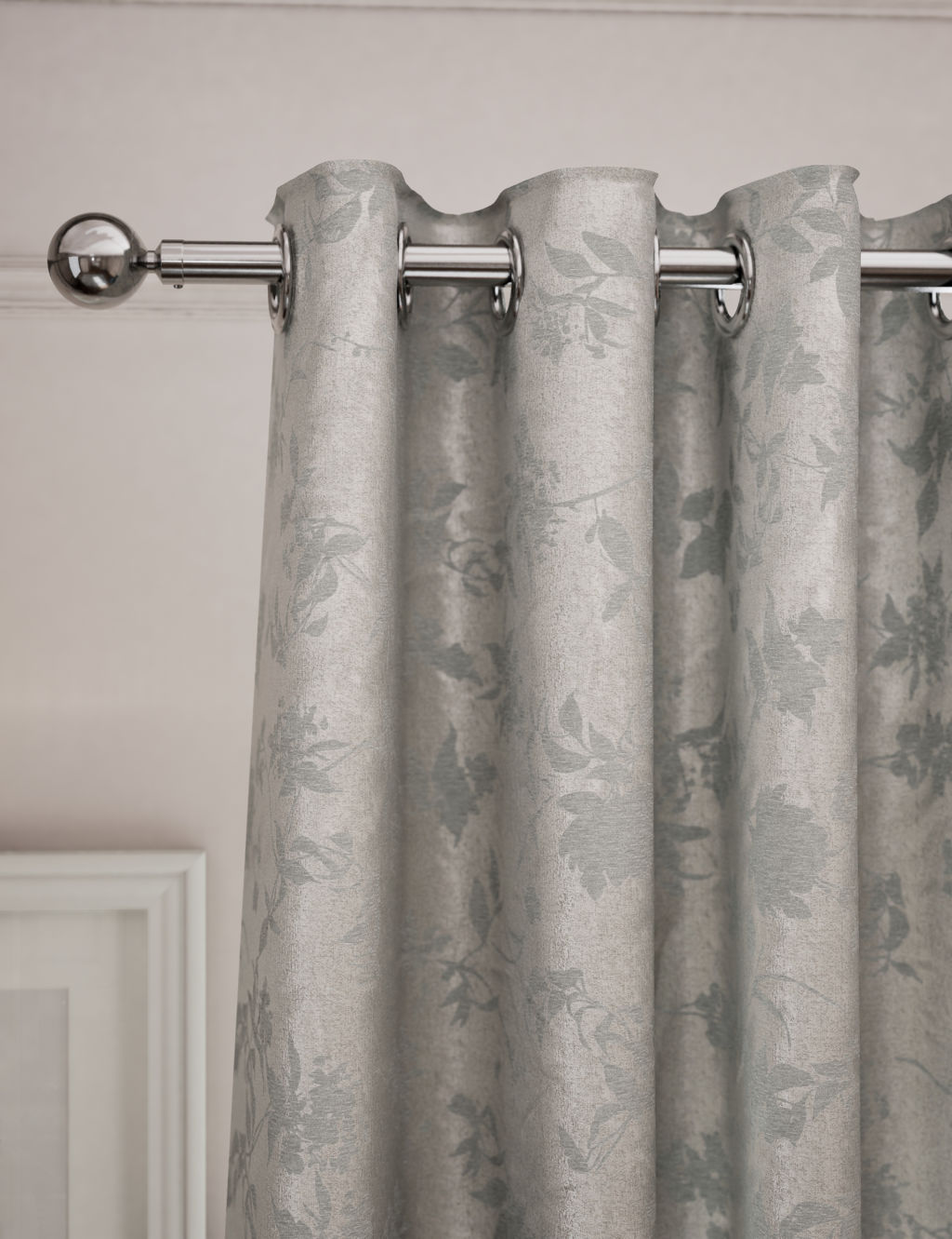 Chenille Floral Eyelet Curtains