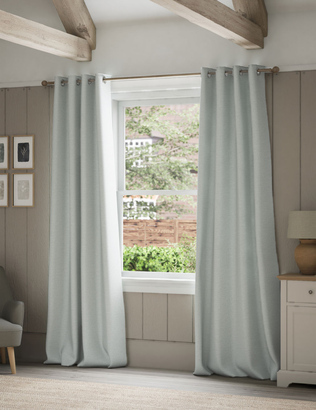 Brushed Eyelet Blackout Temperature Smart Curtains 2 of 6