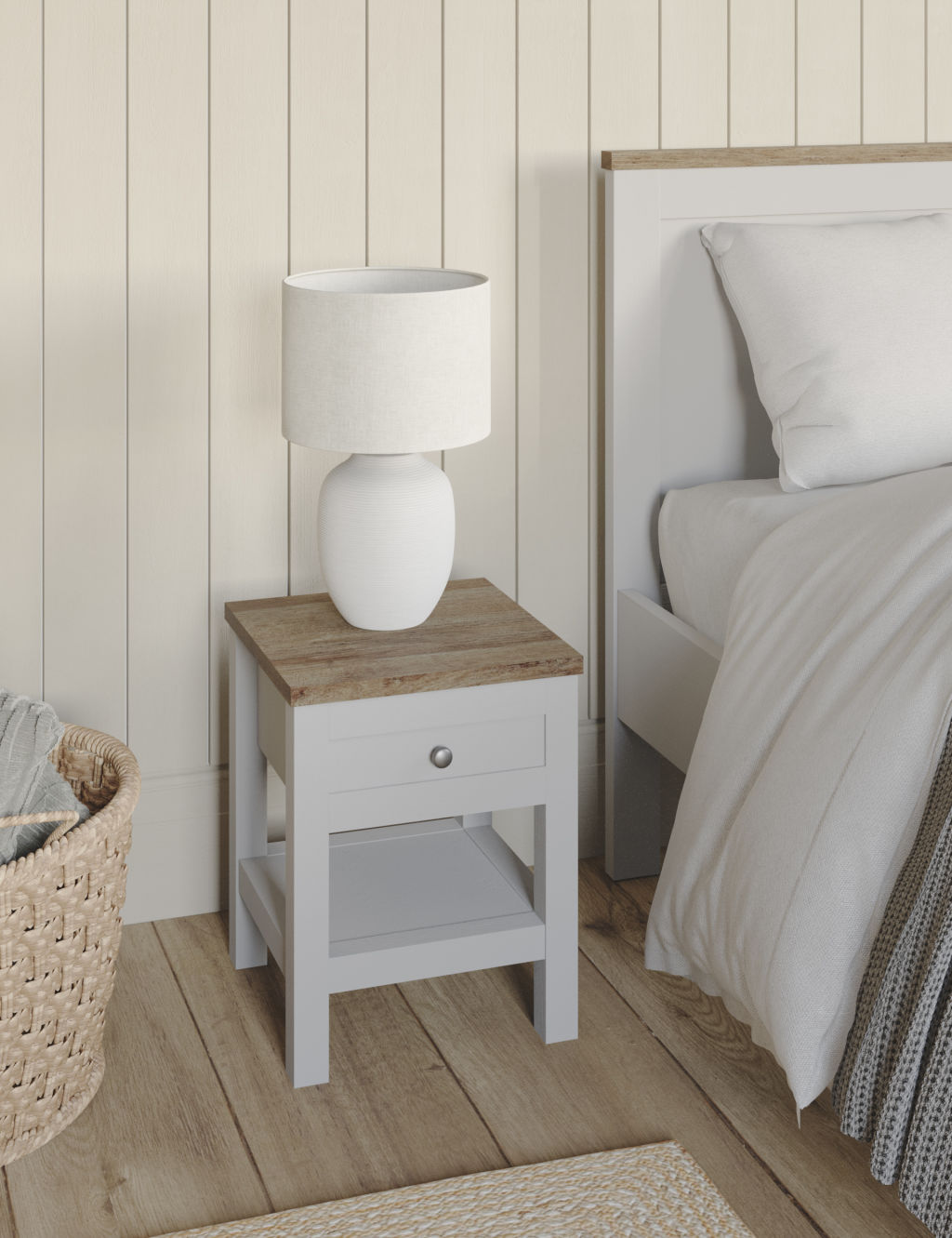 Salcombe 1 Drawer Slim Bedside Table