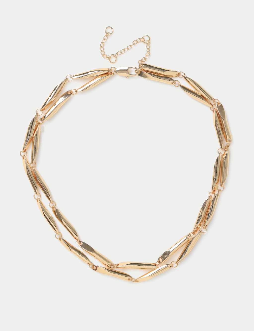 Gold Tone Twisted Link Multi Necklace