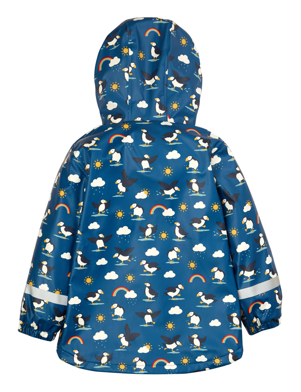 Puffin Print Hooded Fleece Lined Raincoat (1-10 Yrs) 1 of 4